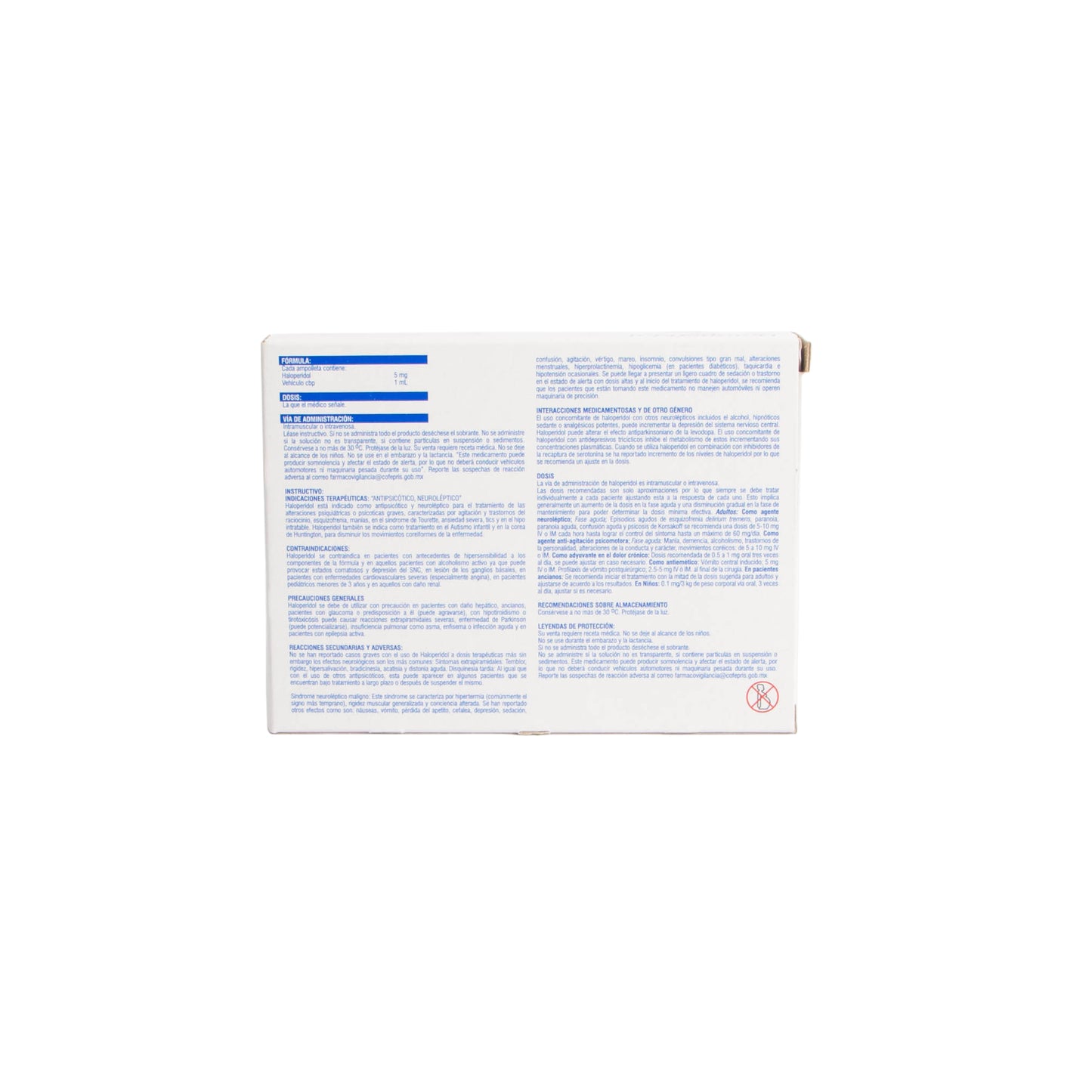 Haloperidol Solución Inyectable 5mg/ml – Antipsicótico