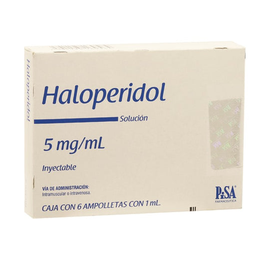 Haloperidol 5 Mg / Ml, Caj. C/6 Ámp. c/1 mL, S.I.