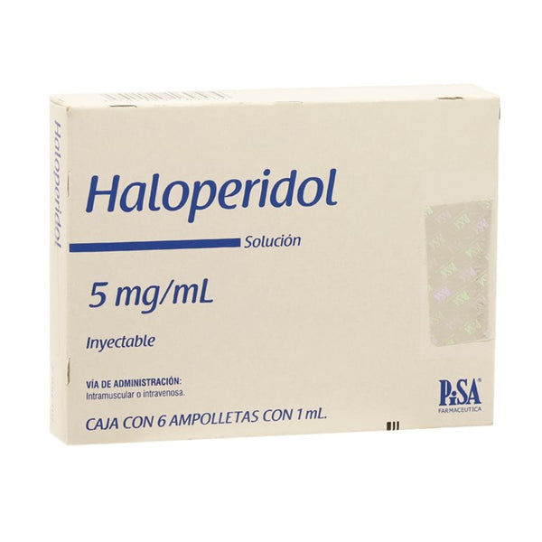 Haloperidol 5 Mg / Ml, Caj. C/6 Ámp. c/1 mL, S.I.
