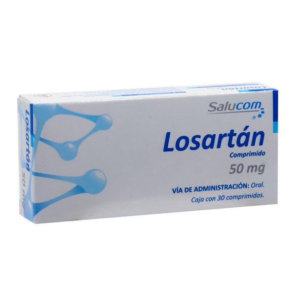 Losartán 50 Mg, Caj. C/30 Comp.