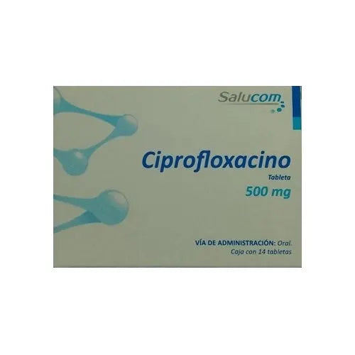 Ciprofloxacino 500 mg, Caj. c/14 Tab.