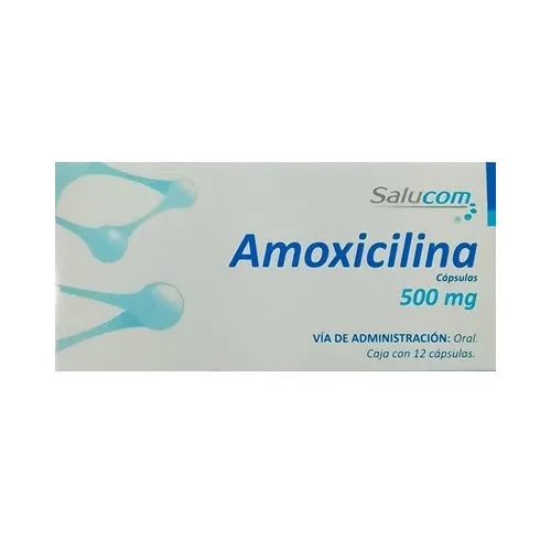 Amoxicilina 500 mg, Caj. C/12 Cáps.