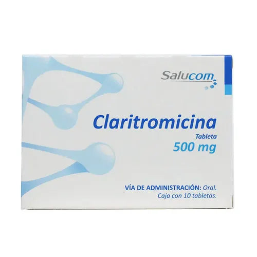 Claritromicina 500 mg, Caj. c/10 Tab.
