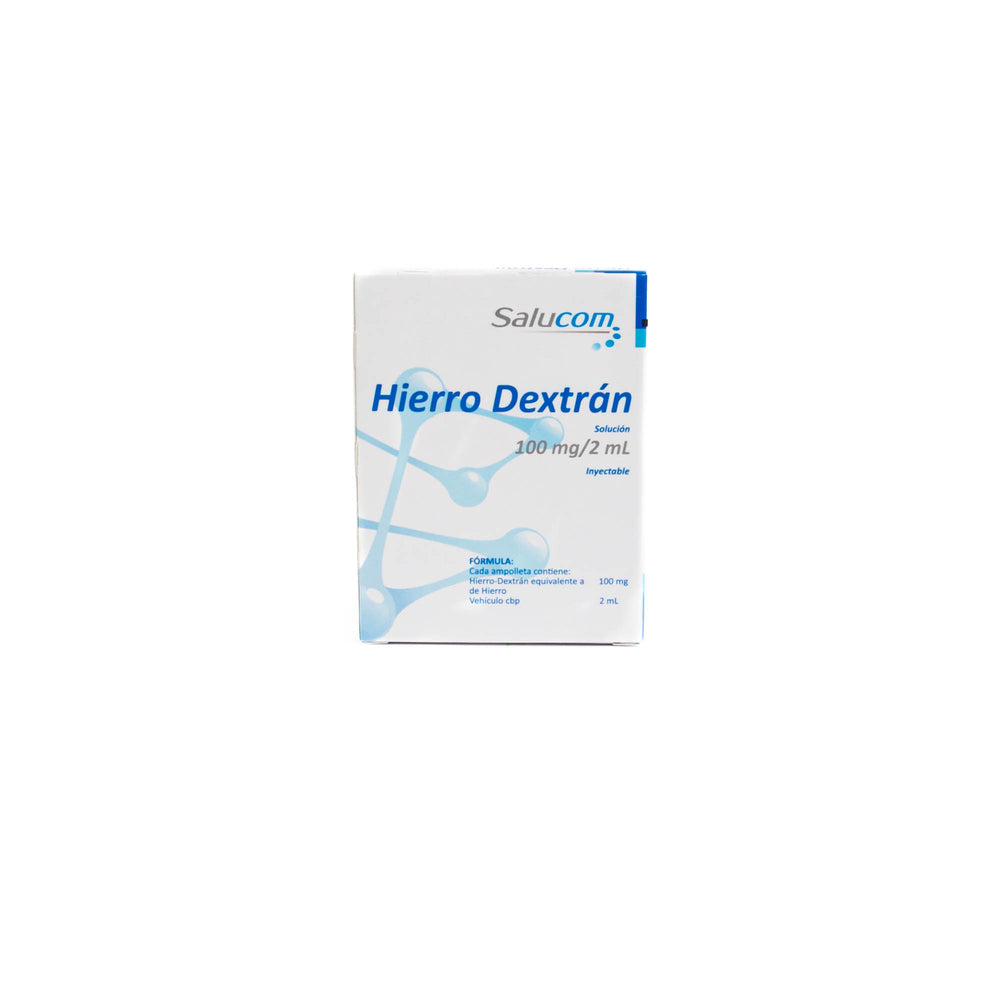 Dextrano Inyectable SM Hierro Dextran Solución Inyectable 100mg/2ml – – Farmacia La Paz