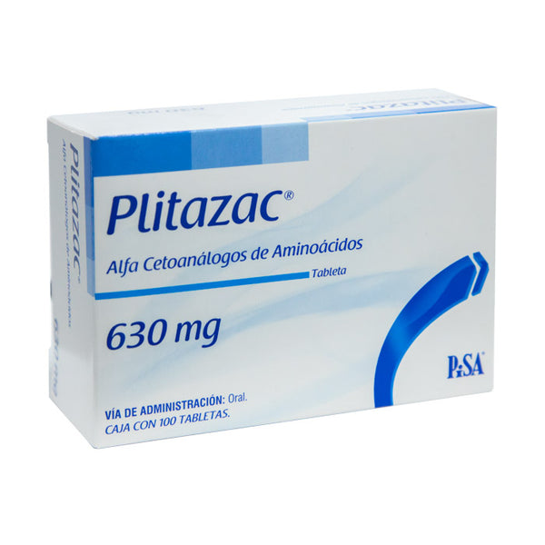 Plitazac 630mg, Alfa Cetoanálogos, Caj. c/100 Tab.