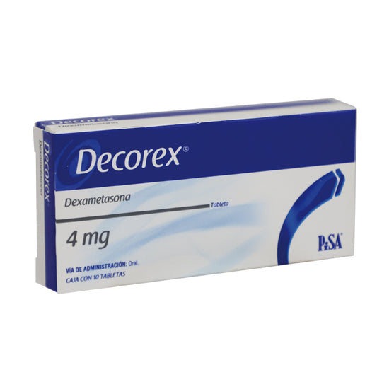 Decorex 4 mg, Dexametasona, Caj. C/10 Tab.