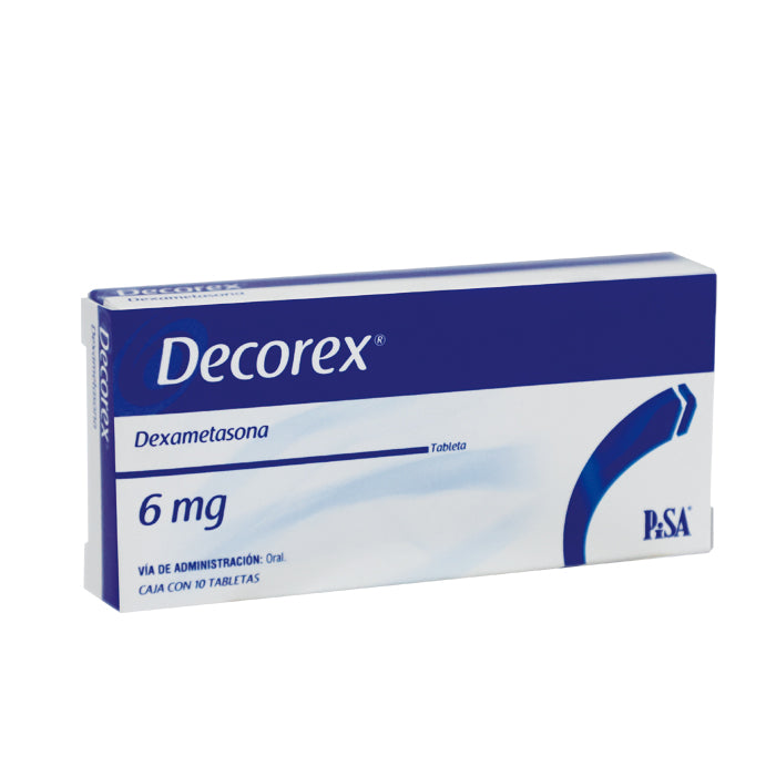 Decorex 6 mg, Dexametasona, Caj. C/10 Tab.