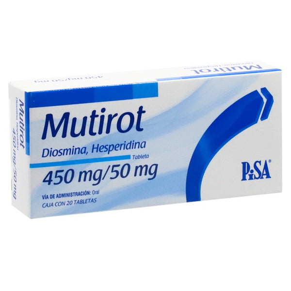 Mutirot 450 Mg /50 Mg, Diosmina-Hesperidina Caj. C/20 Tab.