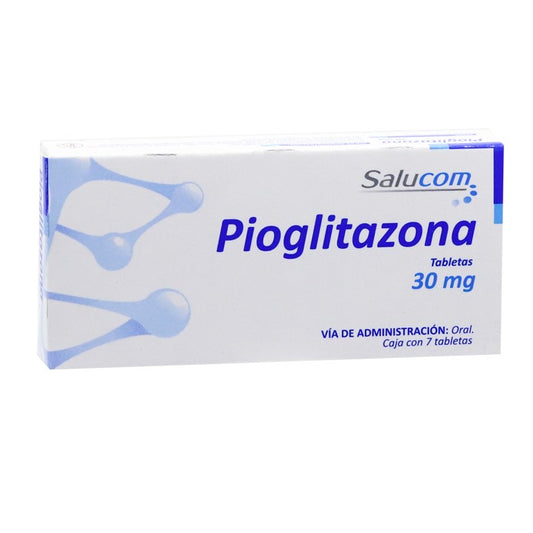 Pioglitazona 30 Mg, Caj. C/7 Tab.