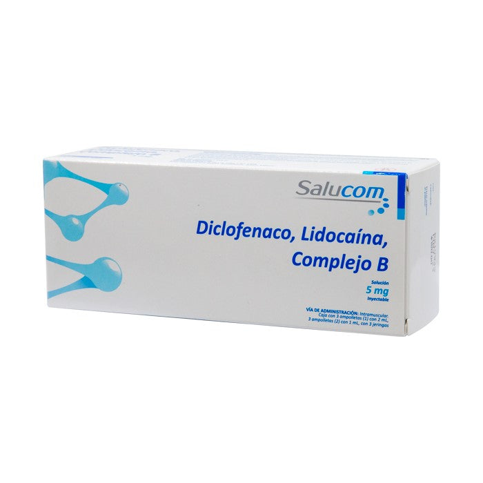 Complejo B-Diclofenaco-Lidocaína 5 mg caj. c/6 amp