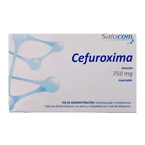 Cefuroxima 750 mg, Caj. C/1 Ámp. D/ 5 Ml