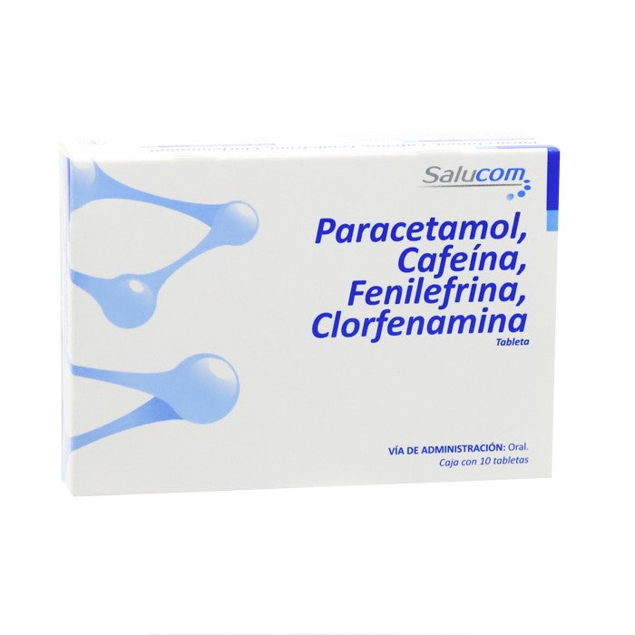 Paracetamol,Cafeína,Fenilefrina,Clorfenamina Caj. C/10 Tab.