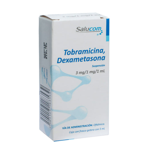 Tobramicina/Dexametasona 3 mg/1 mg/1 ml, 5 ml gotas Oftálmica