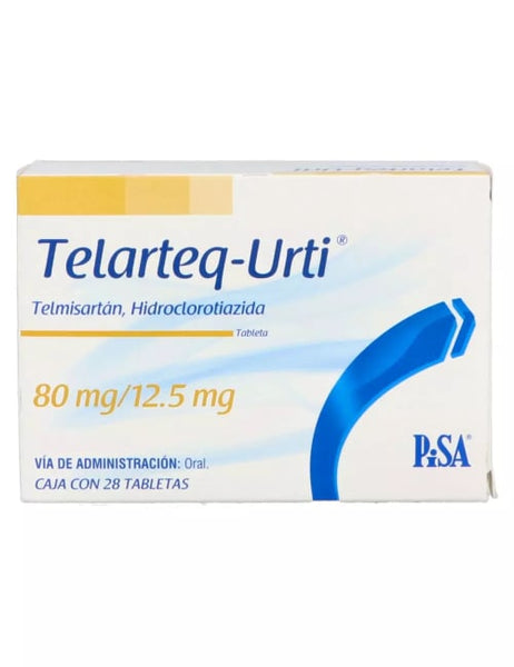 Telarteq URTI 80mg / 12.5 mg, Telmisartán+Hidroclorotiazida, Caj. c/28 Tab.