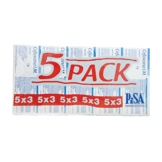 Cefaxona 5 Pack 1G IM Fco Amp – Antibiótico