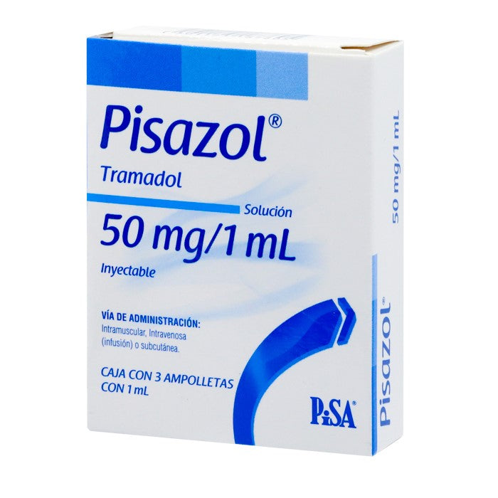 Pisazol 50 Mg / Ml, Tramadol Caj. c/3 Ámp.
