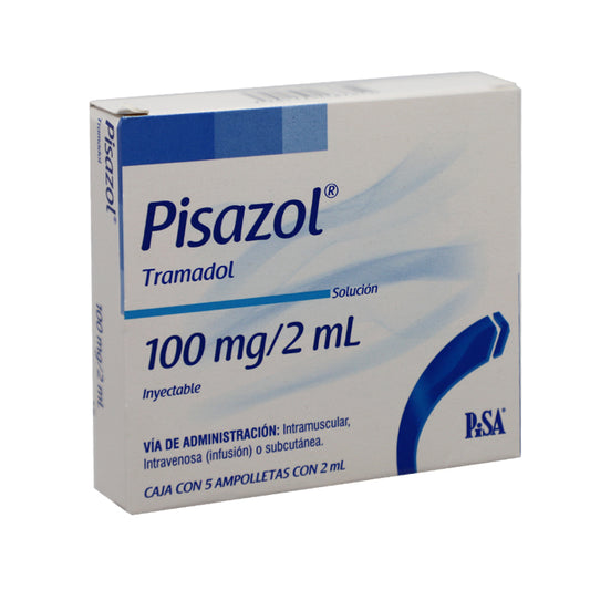 Pisazol 100 mg / 2 mL, Tramadol, Caj. c/5 Ámp.