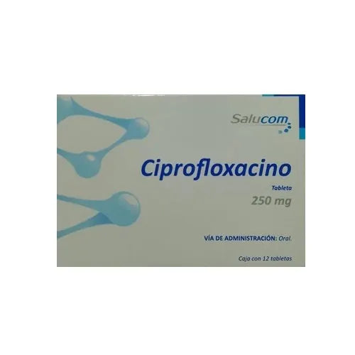 Ciprofloxacino 250 mg, Caj. c/12 Tab.