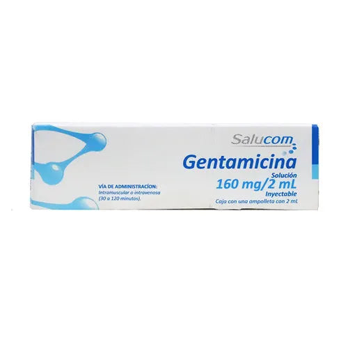 Gentamicina 160 mg/2mL, Caj. c/1 ampolleta