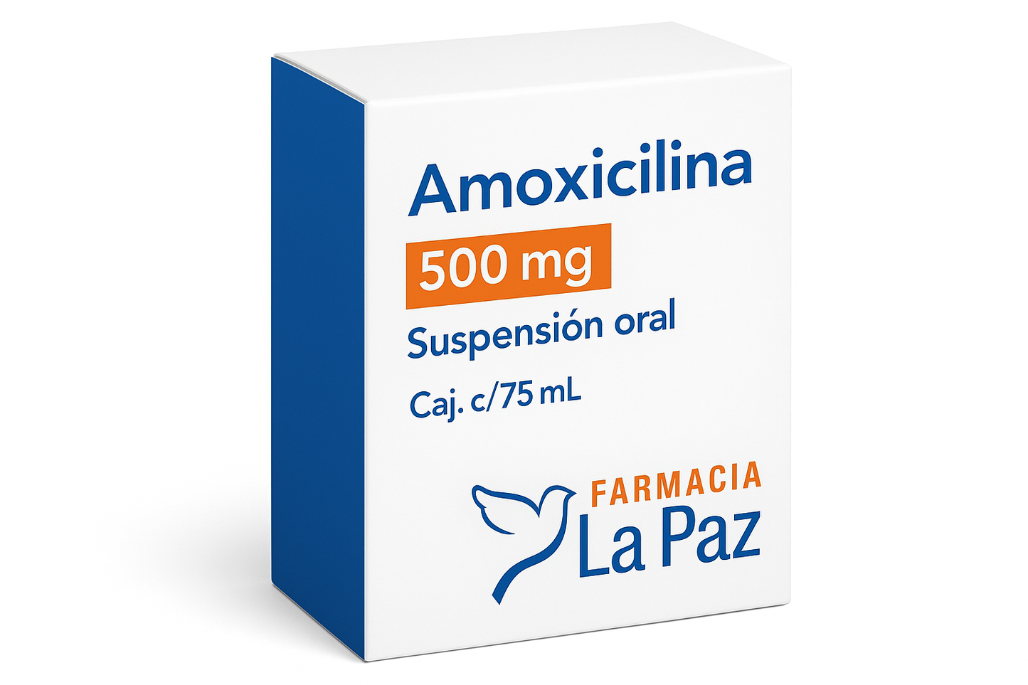 Amoxicilina 500 mg, Suspensión oral, Caj. c/75 mL.