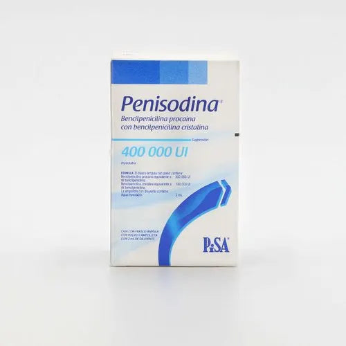 Penisonida 400,000 U, Bencilpenicilina Procaínica, Bencilpenicilina Cristalina, Caj. c/1 Ámp.
