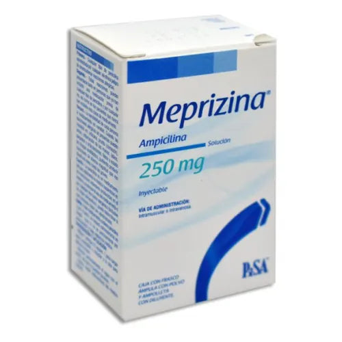 Meprizina 250 mg, Ampicilina, Caj. c/1 Fco. Ámp. S.I