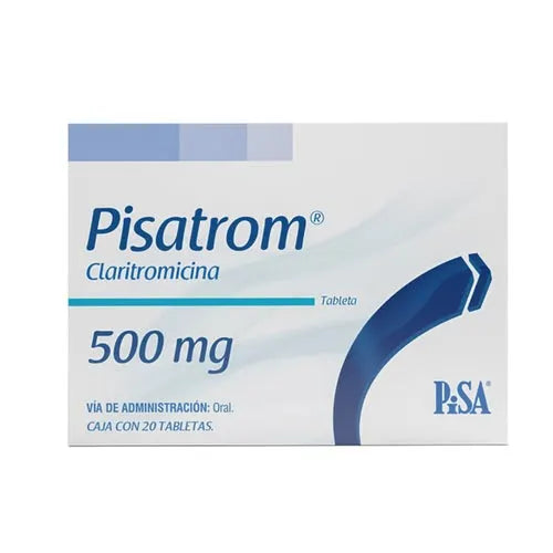 Pisatrom 500 mg, Claritromicina, Caj. c/20 Tab.