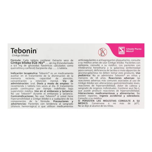 Ginkgo Biloba 40mg Tabletas – Suplemento Herbal