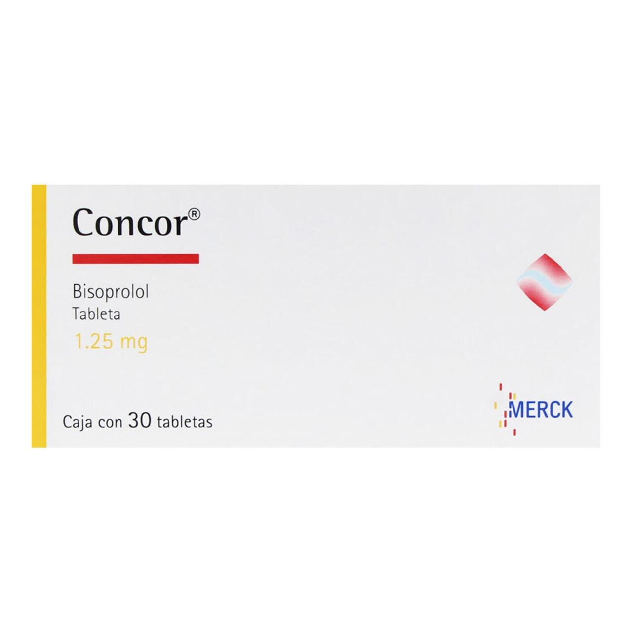 Concor 1.25 mg Caja con 30 Tabletas de Bisoprolol