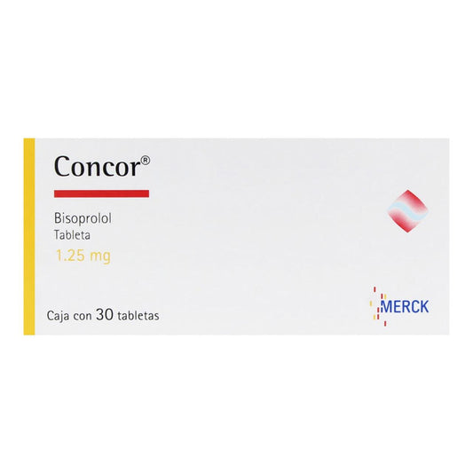Concor 1.25 mg Caja con 30 Tabletas de Bisoprolol
