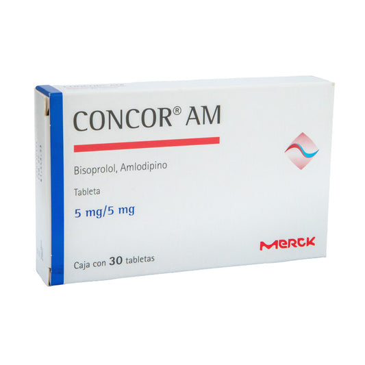 Concor AM 5mg/5mg, Bisoprolol, Amlodipino, Caj. c/30 Tab.