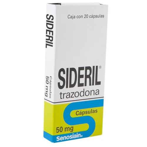 Sideril 50 mg, Trazodona, Caj. c/20 Cáps.