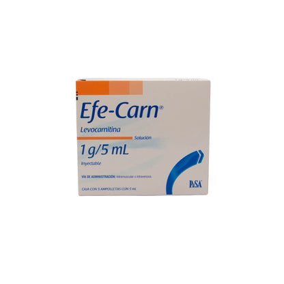 l carnitina inyectable farmacias del ahorro EFE-CARN Solución Inyectable 1g/5ml – Suplemento Energético – Farmacia La Paz
