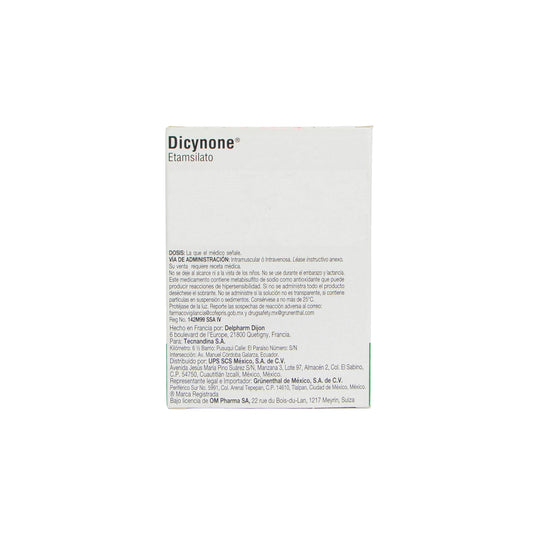 Dicynone Ampolleta 250mg/2ml – Hemostático – Farmacia La Paz