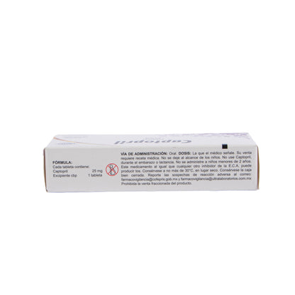 Captopril 25mg Tabletas – Antihipertensivo