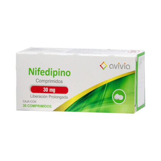 Nifedipino 30 mg, Caj. c/30 Cpr LP