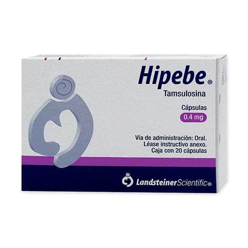Hipebe 0.4mg, Tamsulosina, Caj. c/20 Cáps. L.P.