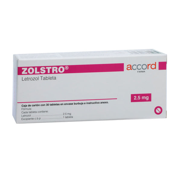 Zolstro 2.5 mg, Letrozol, Caj. c/30 Tab.