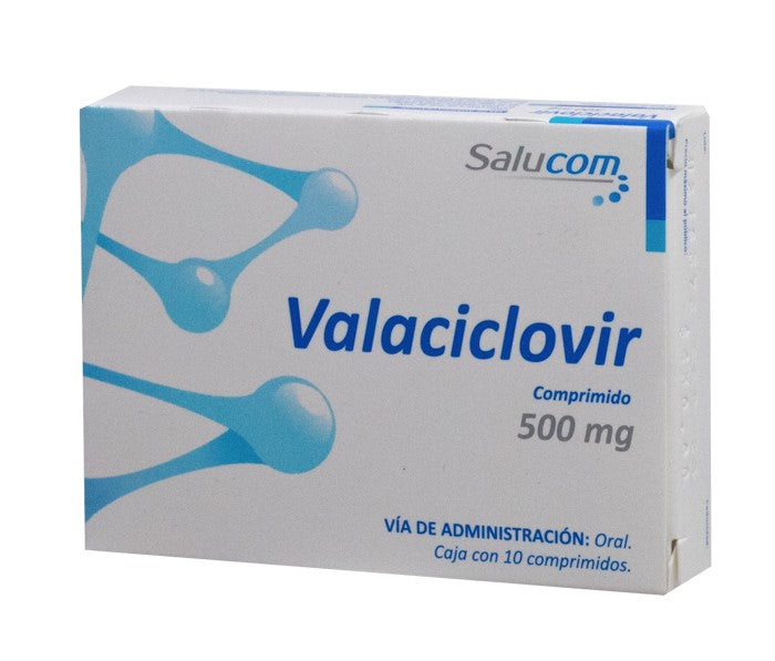 Valaciclovir 500 mg, Caj. C/10 Comp. Rec