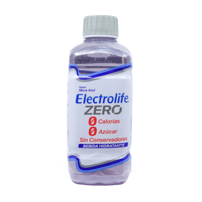 Electrolife Zero Bebida sabor Mora Azul sin azúcar y sin calorías, Fco c/625 mL