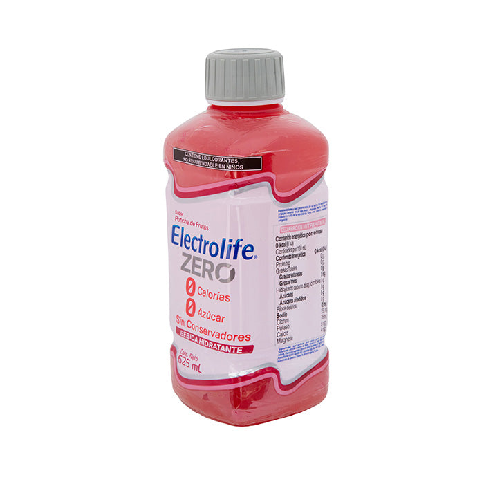 Electrolife Zero Bebida sabor Ponche Frutas sin azúcar y sin calorías, Fco. c/625 mL
