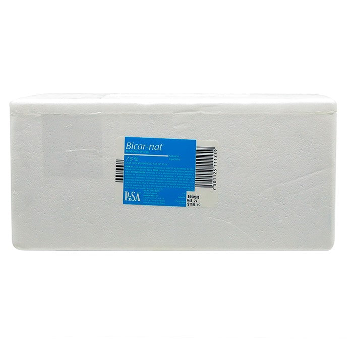Bicar-Nat 7.5%, Bicarbonato De Sodio, Caj, C/100 Fco. Ámp. C/10 mL