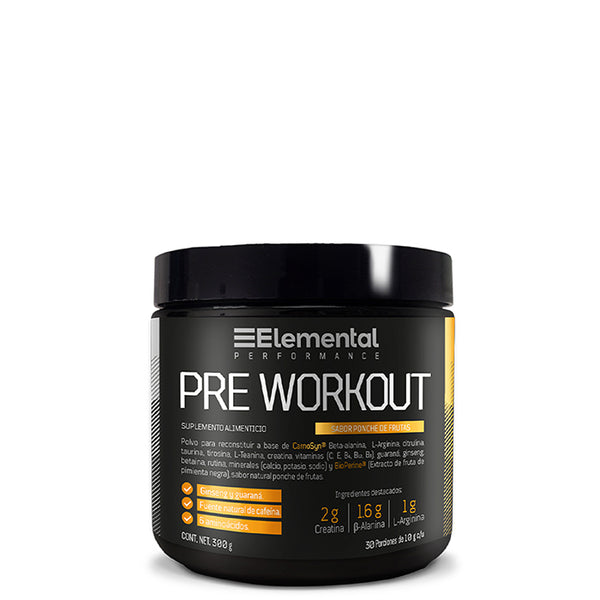 Pre Workout, L-Arginina, Creatina, B-Alanina, Creatina, Fco. c/300 gramos Pvo