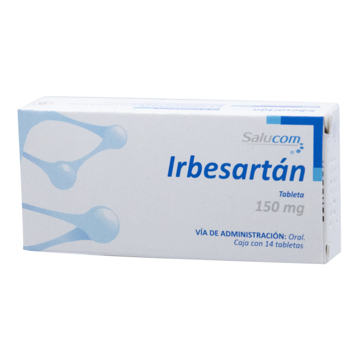 Irbesartán 150 mg, Caj. c/14 Tab.