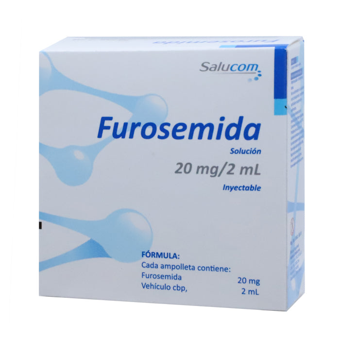 Furosemida 20 mg / 2 mL, Caj. c/5 Ámp.