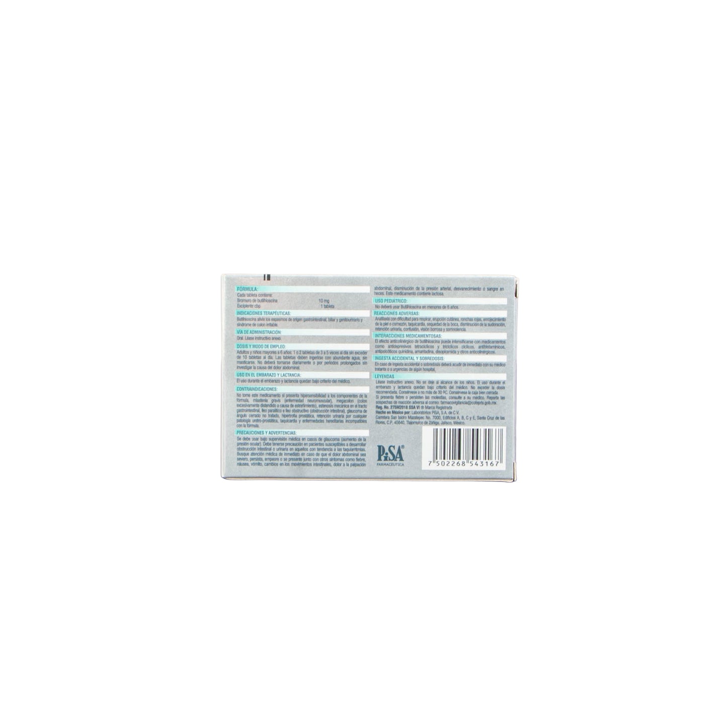 CAPIN BH 10MG Tabletas – Antiespasmódico