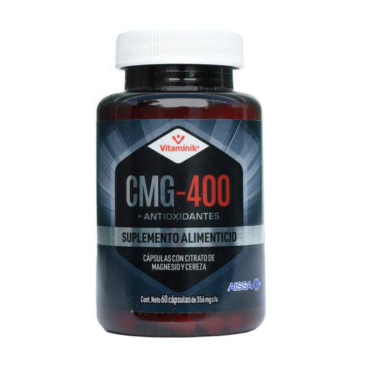CMG-400 Citrato de Magnesio 400 mg y Cereza, 60 Cápsulas
