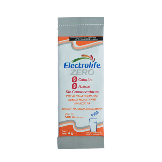 Electrolife Zero en Polvo sabor Naranja Mandarina, sobre c/4g