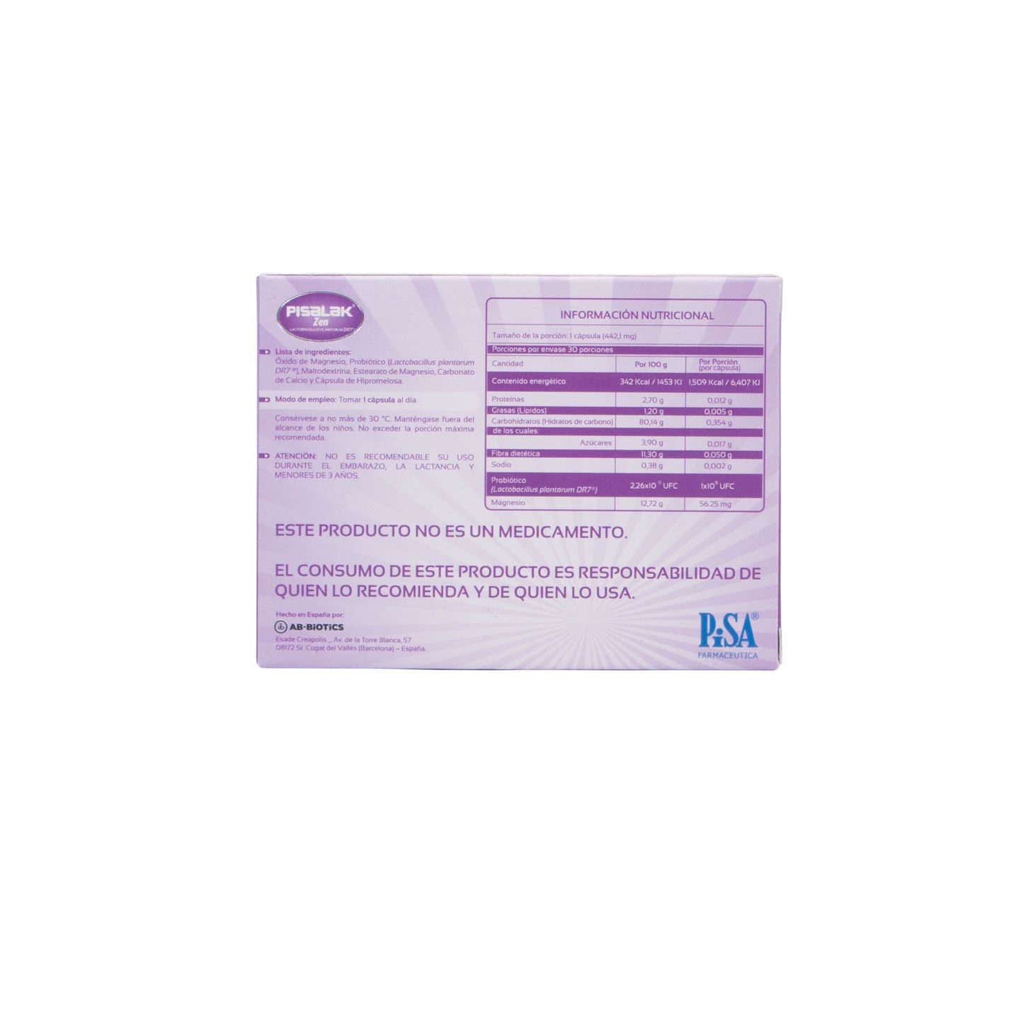 PISALAK ZEN Cápsulas 1 000MUFC/56.25MG – Salud Digestiva