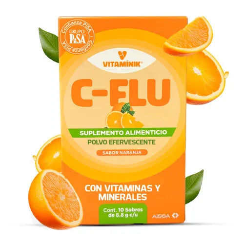 C-Flu, Polvo Efervecente sabor Naranja, 10 Sobres